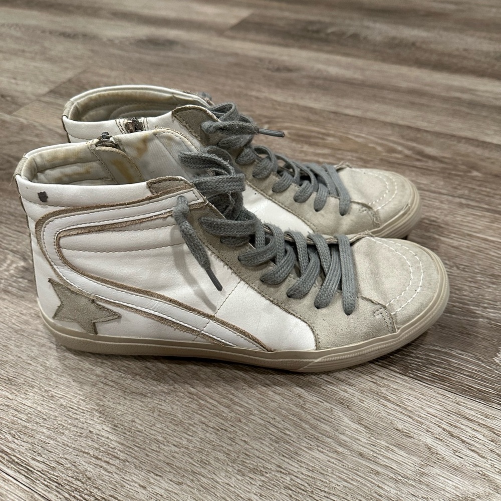 Shu Shop White and Gray High-Top Sneakers